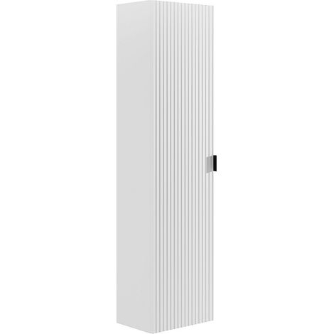 Colonna da bagno sospesa scanalata H140 cm Bianco opaco - ZEVINI