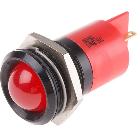 Voyant LED lumineux Rouge RS PRO, dia. 22mm, 110V c.a. ( Prix pour 1 )