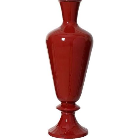 Decoris Vaso Decorativo in Ferro Rosso - 20x57cm