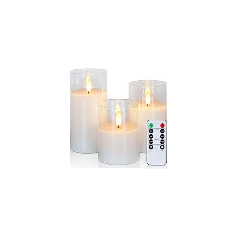 Bougies, fausses bougies électriques sans fumée avec mèche mobile, imitation bougie LED sans flamme pour décorations de Noël et d'Halloween (1/5)