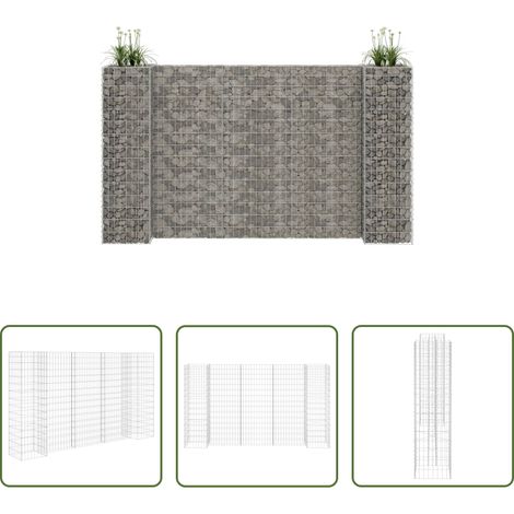 Bordure de jardin - Jardinière à gabion en H Fil d'acier 260x40x150 cm (1/5)