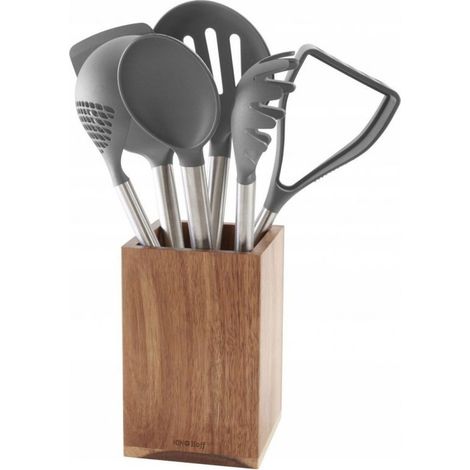 Set di utensili da cucina Kinghoff KH-1325 da 6 pezzi in legno di acacia (1/3)