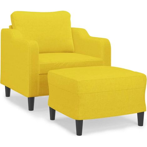 Maison Exclusive - Poltrona con Poggiapiedi Giallo Chiaro 60 cm in Tessuto