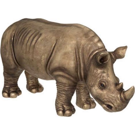 Statuette Déco "Rhinocéros" 86cm Or (1/2)