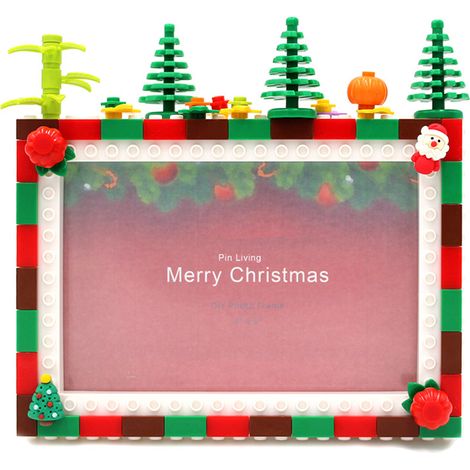 15 cm (6 Zoll) großer Weihnachtsfotorahmen zum Selbstzusammenbauen mit Kinderbausteinen, kreative Unterstützung zur Präsentation Ihrer Fotos (6 oder 7 Zoll), ideales Geschenk für einen Anlass. (1/2)