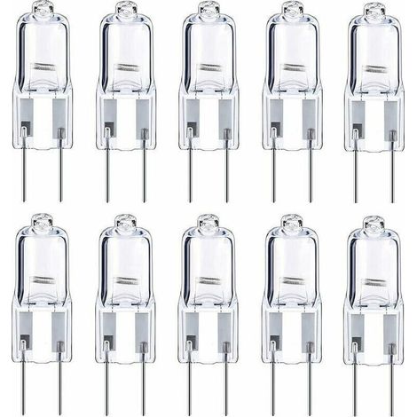 Bombillas halógenas G4, 12V 10W, blanco cálido, paquete de 10 (1/4)