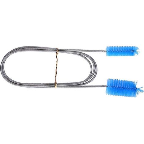 Brosse de nettoyage double tête pour aquarium, brosse de nettoyage pour tuyau d'aquarium à ressort-155X12CM-Blue