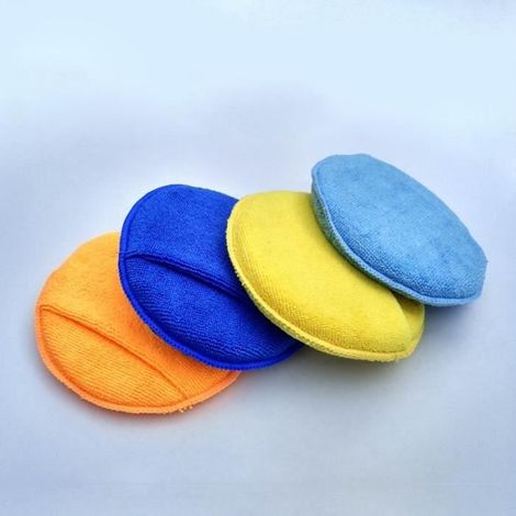 Tampon applicateur de cire de voiture en microfibre Ultra doux éponge de polissage avec applicateur de cire de poche de doigt (1/4)