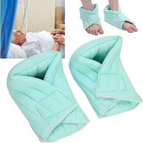 Protecteur de talon Coussin de talon Protecteur de cheville Protecteurs d'oreiller pour les escarres et garder au chaud Couverture de correction des pieds âgés(vert)