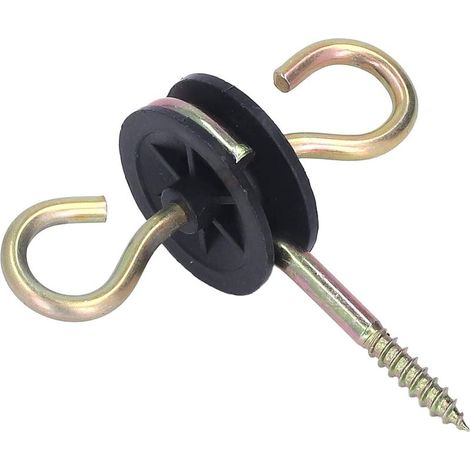 2 isolateurs d'ancrage doubles, ressort de porte à corde conductrice connectée et poignée Isolateur à crochet bidirectionnel auto-perceur (1/5)