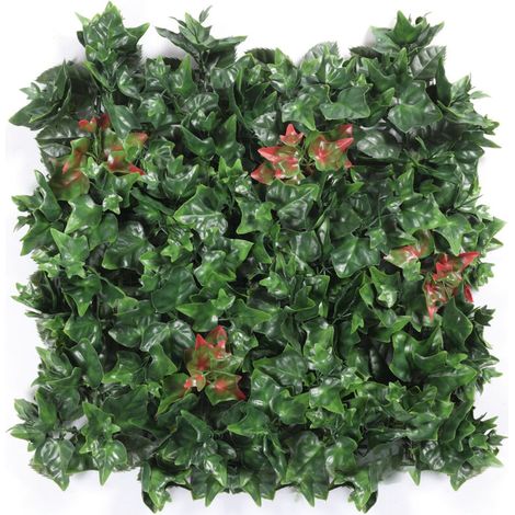Haie artificielle 50 cm x 50 cm, protection et intimité pour jardin, toile de fond murale en gazon synthétique, protection UV (1 pièce) (1/5)