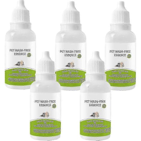 Lot de 5 flacons d'essence sans rinçage pour animaux, essence sans rinçage pour brosse vapeur pour chat, essence sans rinçage pour le nettoyage des poils de chiens et de chats (1/2)