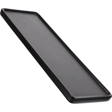 Plateau Rectangulaire Organisateur Multi-usages en Céramique Noir Lisse pour Salle de Bain pour Rangement Parfum et Bijoux'-'- (1/5)