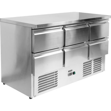 Comptoir réfrigéré à 6 tiroirs, plage de température -2 à +8 °C, 240 W, 368 L (1/5)