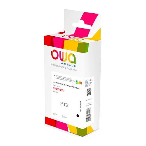 Cartouche Owa compatible Canon PG512 noire pour imprimante jet d'encre (1/5)