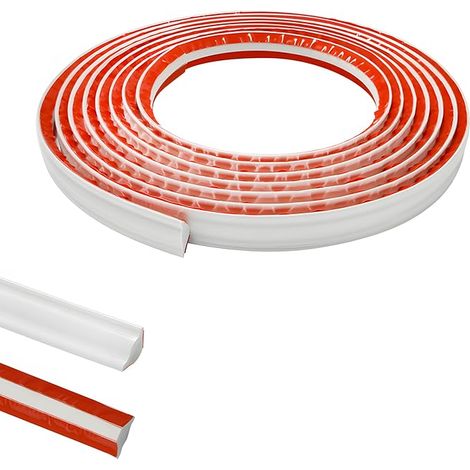 Bande de bordure PVC 3 m Bande autocollante plastique flexible plan de travail plafond sol calfeutrage plinthe 19 mm 10 mm (1/5)