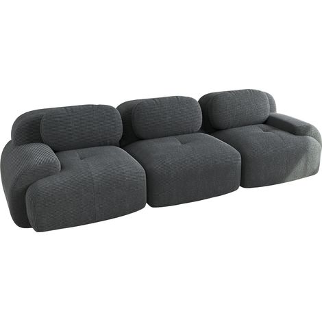Divano modulare 3 posti in velluto a coste premium grigio HOMVRA (1/5)