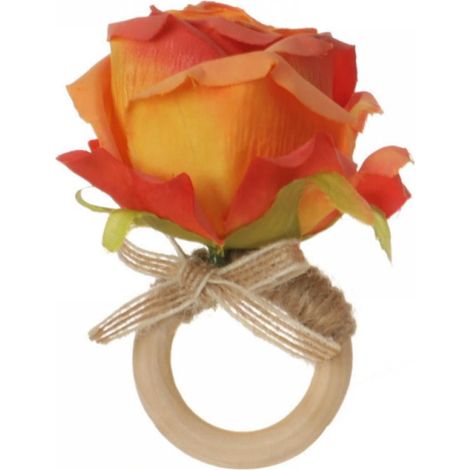 Napkin Ring - Flower Shape - Rose Design - For Table Decoration - Wedding Banquet Birthday Christmas Thanksgiving - 4 Pieces (1/5)