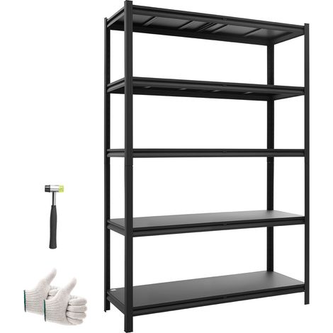 Étagère de Rangement, 5 Niveaux Réglables, Étagère Charge Lourde Modulable 1230x465x1813 mm, Capacité Charge Totale 1134 kg, Rayonnage Métallique pour Entrepôt, Garage, Atelier, Cave et Cuisine (1/5)