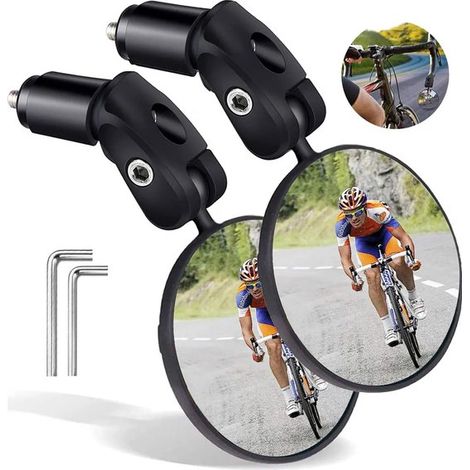 Espejo retrovisor para bicicleta - Giratorio 360° - Universal - Negro (1/5)