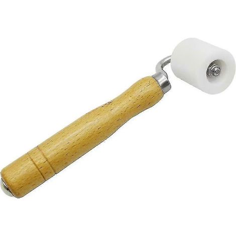 Plateau en cuir avec manche en bois pour rouleau à colle à cuir, argent (60 mm) [jkw] (1/4)