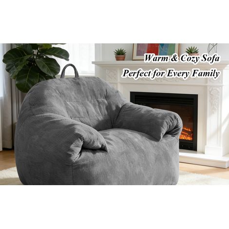 Chaise pouf oversize en forme de nuage avec poignée supérieure intégrée pour une mobilité sans effort et une intégration chaleureuse dans l’espace de vie (1/5)