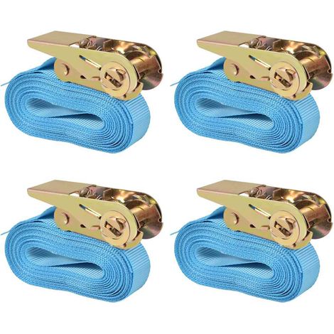 vidaXL Ratchet Tie Down Straps 4 pcs 0,8 Tonnes 6mx25mm Blue (1/5)