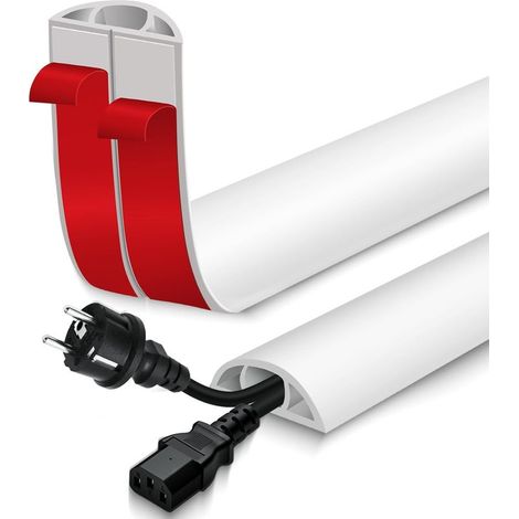 selbstklebender, flexibler PVC-Bodenkabelkanal 40 mm, weiß, für Büro, Zuhause, Garage (1/5)