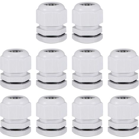 10Pcs M25x1.5 Presse-étoupe 12mm-15mm Nylon Contre-écrou Blanc (1/5)