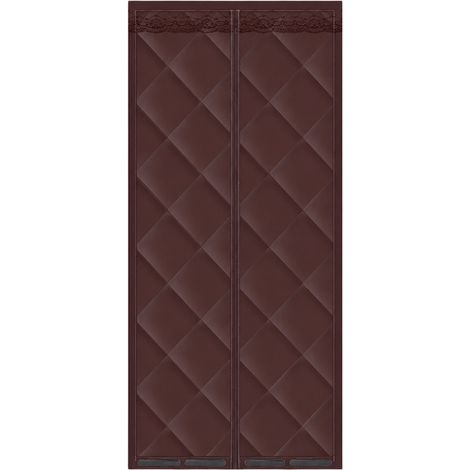 Cortina térmica aislante para puertas, cortina magnética de algodón grueso para invierno, ideal para puertas de balcón y exteriores, 95 x 210 cm, color café. (1/5)