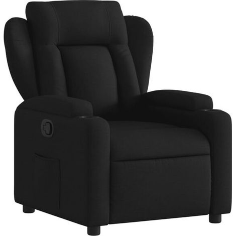 Chaise longue en tissu noir – Confort ergonomique, design moderne, idéale pour salon ou chambre (1/5)