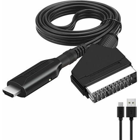 LaBlanc - Convertidor de Scart a HDMI - Adaptador de audio y vídeo - Compatible con HDMI 720/1080P - Para HDTV/DVD/decodificadores/PS3/PAL/NTSC (1/5)