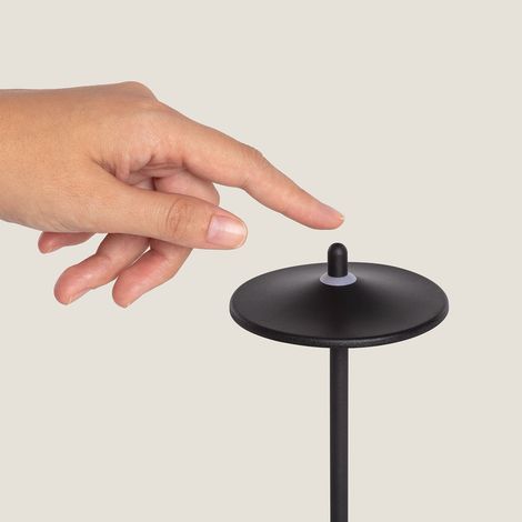 Lámpara de Mesa LED Portátil para Exterior Metal con Batería Recargable Milevani Negro