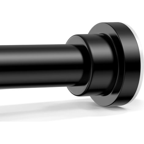 Tringle de garde-robe télescopique, tringle à rideau de douche, tringle à rideau, réglable, sans perforation (noir, 55-85 cm)