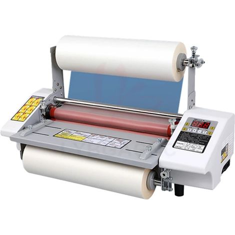 Laminadora con opciones de calor y frío, control de temperatura ajustable, formato A3. (1/2)
