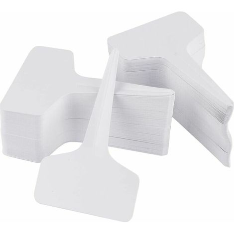 Green Mobility-100 Pièces étiquettes de Plantes Durables étiquettes marqueurs T-Type imperméable marqueurs T Tag Plante - Premium Nursery Garden étiquettes - Eco Friendly - Blanc grisâtre (6 x 10cm) (1/5)