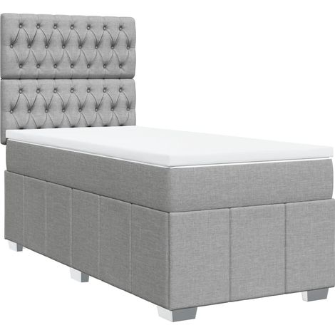 Maison Exclusive - Giroletto a Molle con Materasso Grigio Chiaro 90x200 cm Tessuto (1/5)