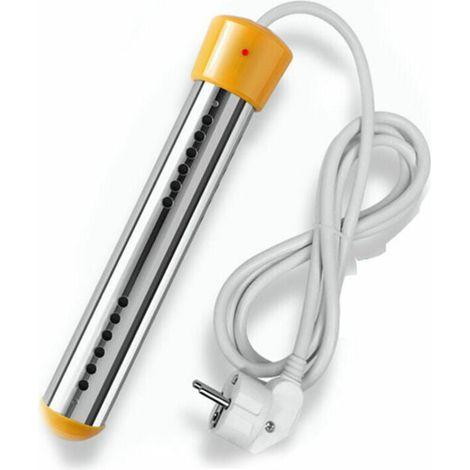 Thermoplongeur Baignoire Thermoplongeur éLectrique Thermoplongeur De Voyage, XU,Thermoplongeur En Acier Inoxydable,Chauffe-eau électrique Thermoplongeur de piscine，2000W jaune - KZQ (1/4)