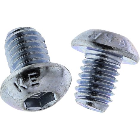 Vis à six pans creux, M6 x 8mm, tête Vis bombée à tête creuse hexagonale, en Acier ( Prix pour Sachet de 50 )