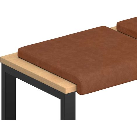 Bench Cushion 2 pcs Faux Leather Brown Depth 35 cm vidaXL (1/5)