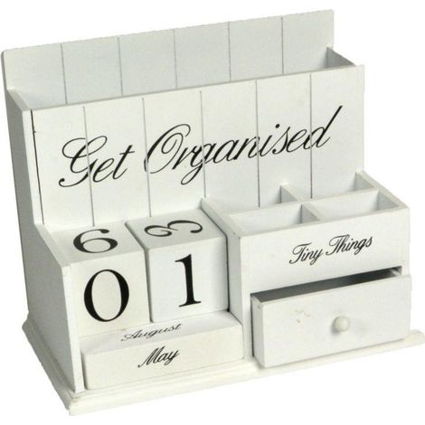 Schreibtisch-Organizer aus weißem Holz cm28x16h21