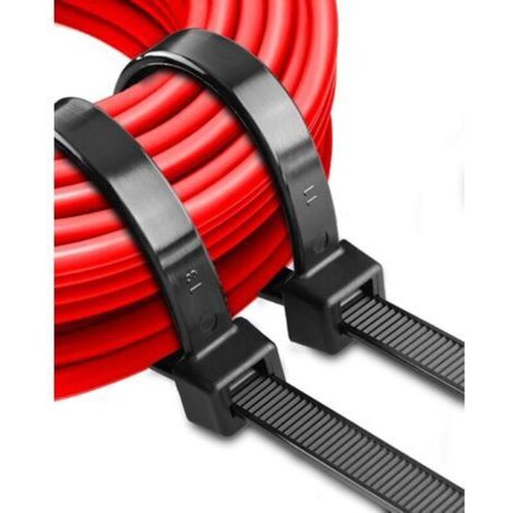 500 mm x 12 mm große Kabelbinder aus Kunststoff, professionelle schwarze Rilsan-Nylon-Kabelbinder, große, lange Kabelbinder, geeignet für den Außenbereich, Zäune und Garagen.