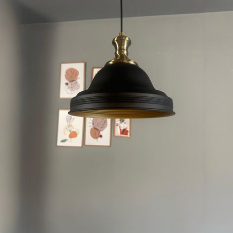 bamyum Ulmete Suspension Luminaire Vintage, Lustre Salon de 26 cm en Métal, Lampe E27 pour Chambre, Salle à Manger (1/5)