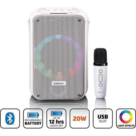 Sistema Karaoke Bluetooth con microfono wireless e luci LED
