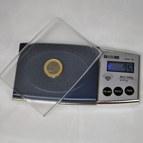 TRADE SHOP - Mini Bilancia Bilancino Digitale Da 500 Gr A 0.1 Gr. Precisione Pesa Oro Vassoio -