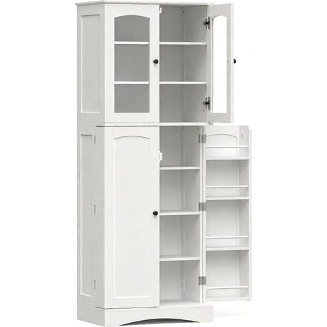 GagaTable à manger extensible blanche 110 130 cm 6 niches (1/5)