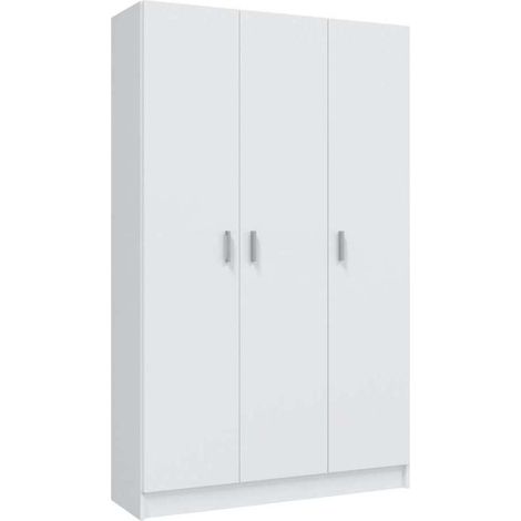 Armario multiusos tres puertas Milan en blanco, 109 cm(ancho) 180 cm(altura) 37 cm(fondo)