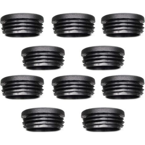 Packung mit 10 runden, gerippten Rohrstopfen, 35 mm - Hochwertige Polyethylen-Endkappen (1/4)
