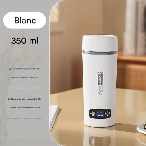 Portable Car Electric Kettle 350ml 304 Stainless Steel Auto Shut-off Anti-Dry Burning Temperature Control Travel Electric Water Cup 220V (1/5)