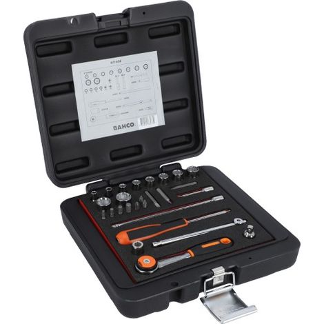 Clés et douilles Bahco 6700SM profil hexagonal 27 pièces (1/3)